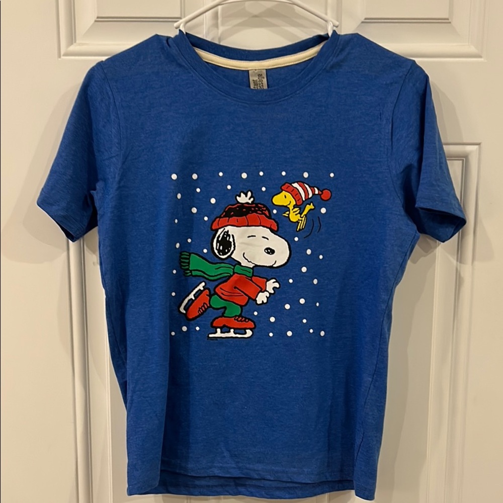 Blue Snoopy Kids Christmas Shirt